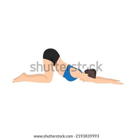 Similar – Image, Stock Photo Yoga girls doing Anahatasana pose. Cenital Plane