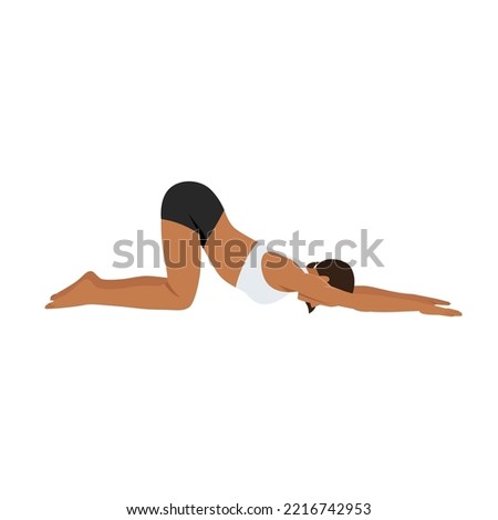 Similar – Image, Stock Photo Yoga girls doing Anahatasana pose. Cenital Plane