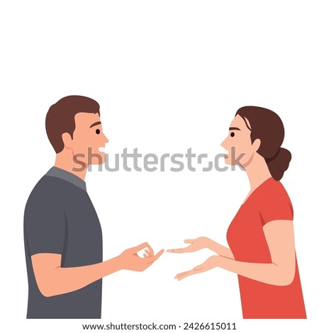 Husband and Wife Arguing. Couple argue. Flat vector illustration isolated on white background