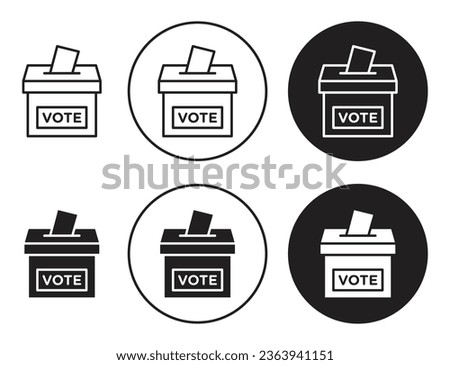 voting ballot box vector icon set in black color. Suitable for apps and website UI designs
