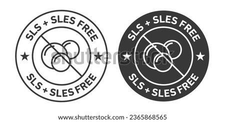 Sls + sles free rounded vector symbol set on white background