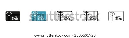 Gift card vector icon set. Loyalty bonus reward voucher symbol. Cash back gift card sign in black and white color.