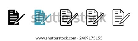 Edit file vector icon set. Document modification vector symbol for UI design.