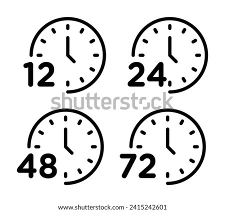 48 Hour Timer Vector Icon Set. Time Countdown Vector Symbol for UI Design.