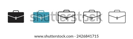 Professional Carrier Vector Icon Set. Executive Briefcase Vector Symbol for UI Design.