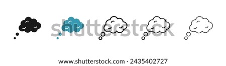 Dream Cloud Vector Icon Set. Imagination Float vector symbol for UI design.