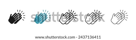 Applause Gesture Vector Icon Set. Congratulations Clap vector symbol for UI design.