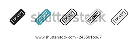 Ticket line icon set. movie cinema tickets line icon. concert pass sign. vip coupon or voucher icon. plane flight tickets line icons for Ui designs.