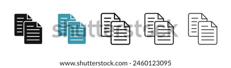 Duplicate Icon Set. Copy Data Files Sign. Matching Duplicity Icon for UI Designs.