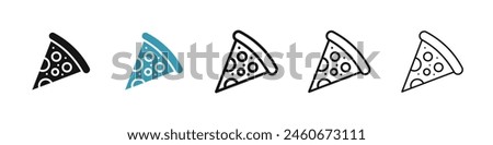 Pizza slice icon suite. Iconic cheese and mushroom pizza slice for UI designs.