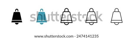 Cowbell icon set. farm cow metal ring bell vector symbol for UI designs.