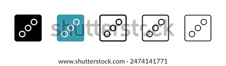 Dice three line icon set. game number three dot cube line icon. casino rolling dice icon for UI designs.