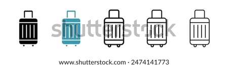 Luggage line icon set. travel trip suitcase line icon. Luggage bag icon for UI designs.