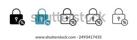 Fixed rate mortgage icon pack. line style EPS 10