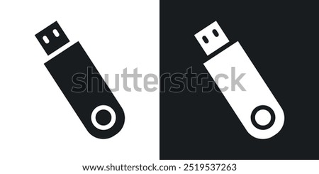 USB icon icons in black and white filled style