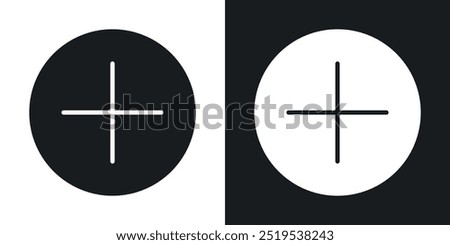 Plus icon icons in black and white filled style