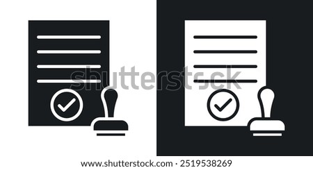 Permit icon icons in black and white filled style