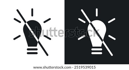 Light off icon icons in black and white filled style