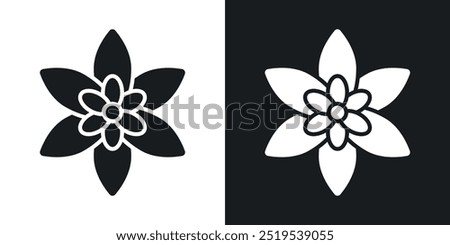 Jasmine icon icons in black and white filled style