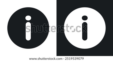 Info icon icons in black and white filled style