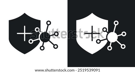 Immunity icon icons in black and white filled style