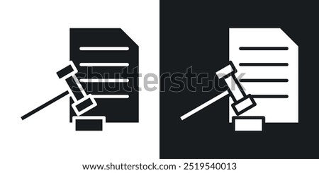 Court decision icon icons in black and white filled style