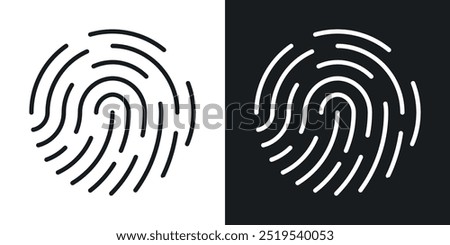 Fingerprint icon icons in black and white filled style