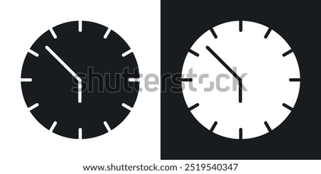 Clock icon icons in black and white filled style