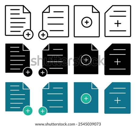 Add document icon in black and colored versions.