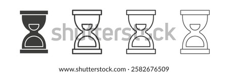 Hourglass end icons set vectors graphic designs