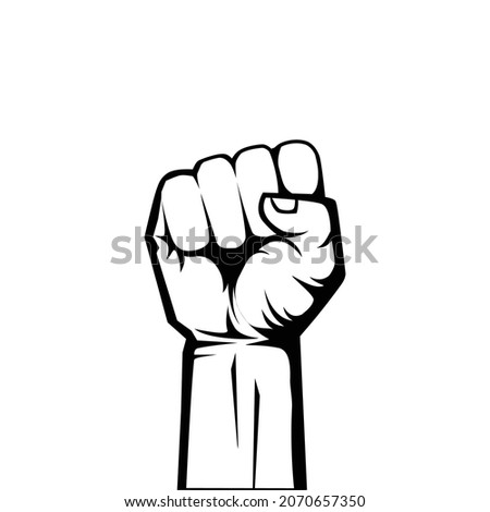 Hand raise with clenched fists