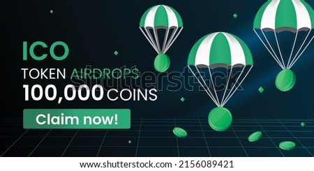 Cryptocurrency token airdrops banner for marketing