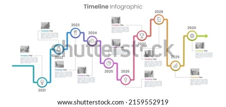 Company milestone 10 years timeline infographic vector