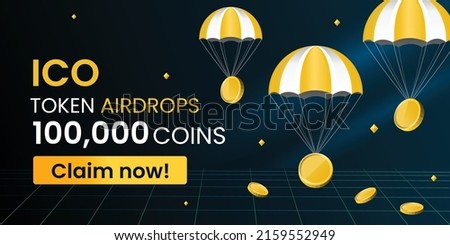 Cryptocurrency gold token airdrops banner for marketing