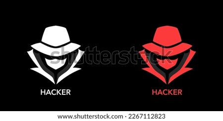 Red Hat and White Hat. Logo Secret service agent. Spy Agent, Secret, Agent, Hacker.