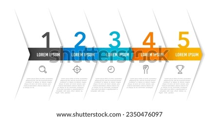 5 process arrows infographic template. Vector illustration.