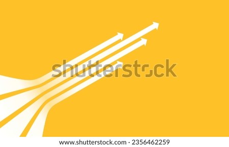 Business presentation with 4 arrows rising on yellow background template. Vector illustration.