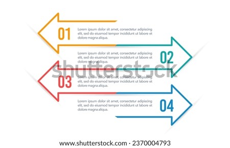 Arrow lines infographic 4 steps to success. Business presentation. Vector illustration.