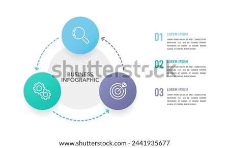 Triangle process circle infographic template. Business presentation. Vector illustration.