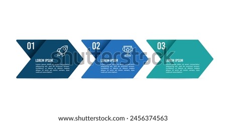 3 process infographic arrows design template. Planning, Marketing and Business presentation. Vector illustration.