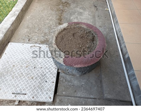 Similar – Image, Stock Photo Big earthen boulder with tree in pine forest