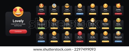 Emoji Pop-up Message Full Editable and Vector