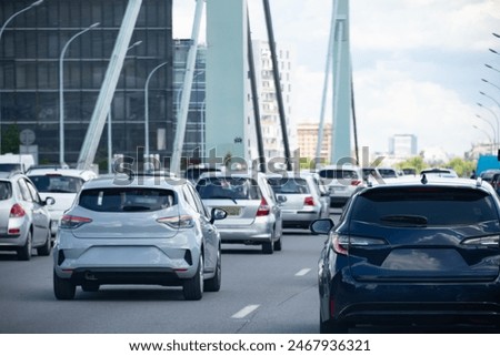 Similar – Image, Stock Photo Traffic jam in the morning