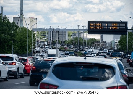 Similar – Image, Stock Photo Traffic jam in the morning