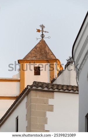 Similar – Image, Stock Photo Part of a church reflected in a puddle