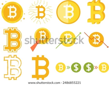 Premium Bitcoin Vector Clipart, Crypto Coin icon.