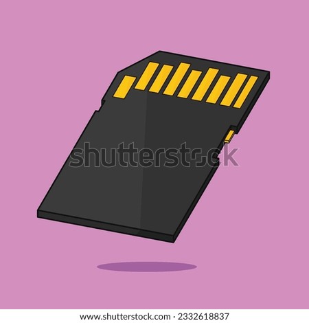 Micro SD Card Illustration Vector Icon Memoru