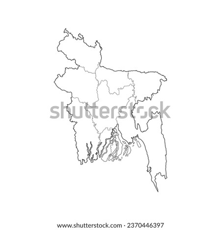 Line Map of Bangladesh  Vector Illustration Icon Bangladesh Map