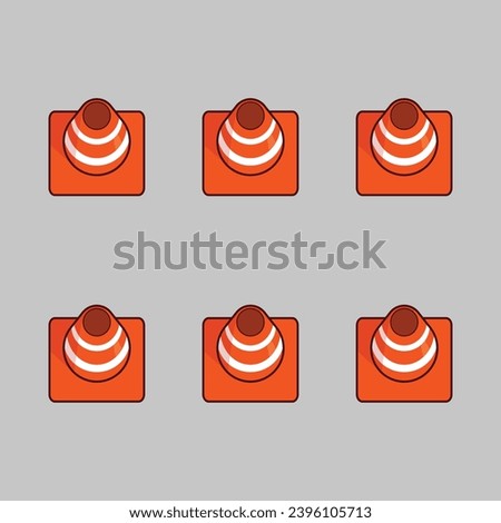 2d Construction Barriers Vector Illustration orange barrier blockage