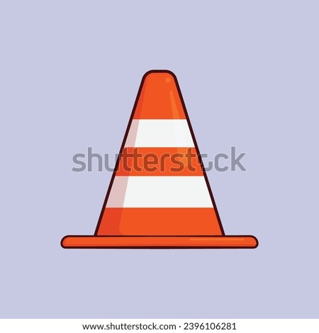 Flat Construction Barrier Vector Illustration orange barrier blockage